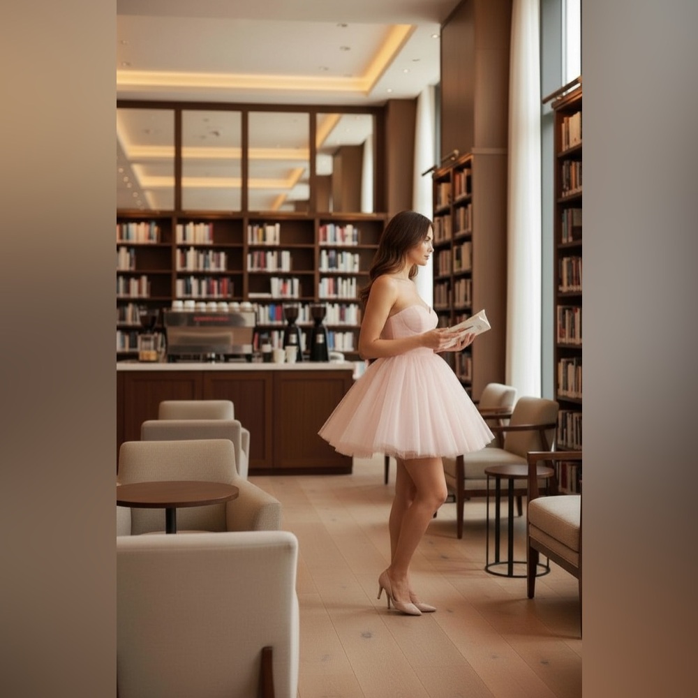 New York & Company Strapless Pink Tulle Dress - Picture 3 of 6